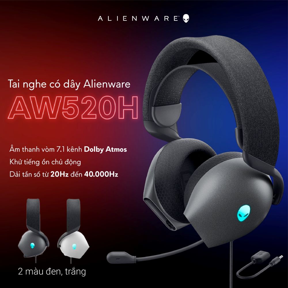 Tai nghe gaming có khung choàng đầu Alienware  - AW510H