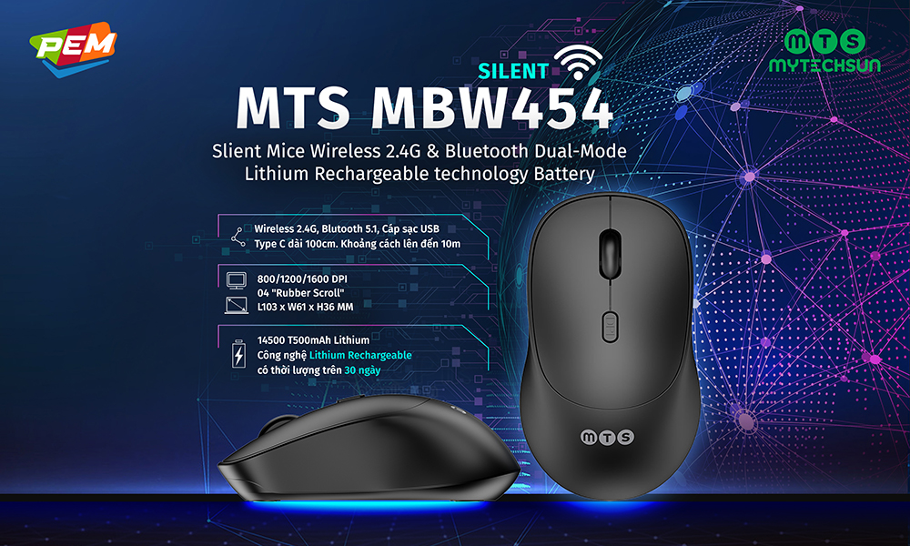 Mouse sạc không dây Mytechsun MBW454 - SILENT