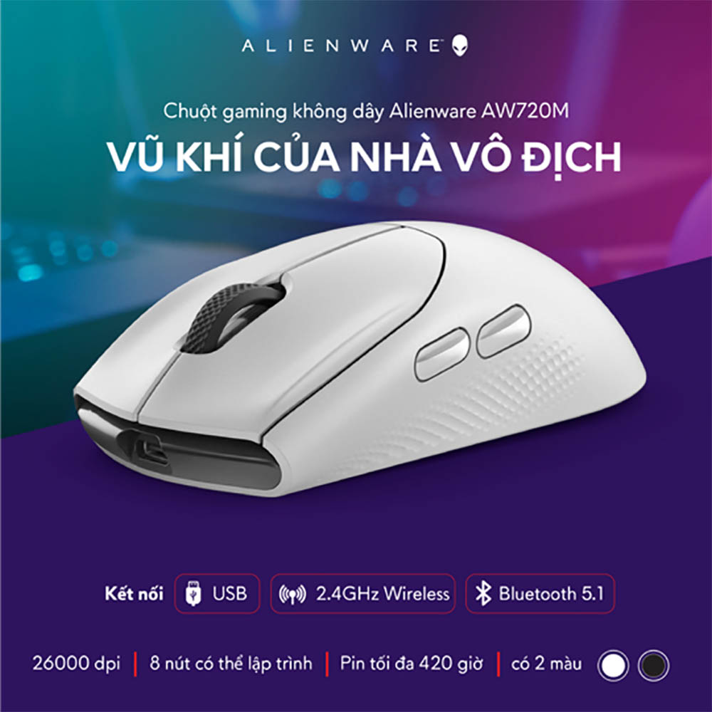 Chuột không dây Gaming Alienware AW720M-W